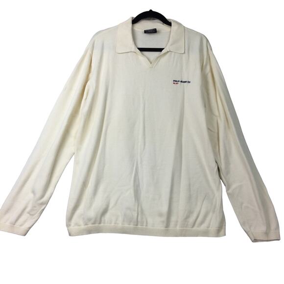 Polo Jeans Co Men’s Collared Long Sleeve Pullover Cotton Cream Sweater Size XXL - Picture 1 of 15